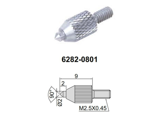 Měřící dotek pro úchylkoměry kuželový INSIZE 9mm (6282-0801)