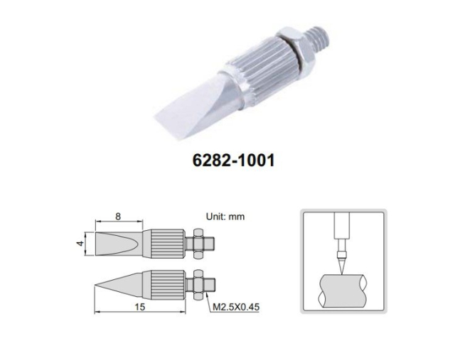 Měřící dotek pro úchylkoměry nožový INSIZE 8mm/15mm (6282-1001)