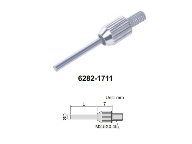 Měřící dotek pro úchylkoměry válcový INSIZE d=1,5mm, L=5mm, karbid (6282-1709)