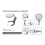 Multifunctional Magnifying Glass with Illumination, 2x and 4x Magnification INSIZE (7512-1)