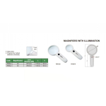 Magnifying glass 4× magnification, illumination INSIZE (7513-4)