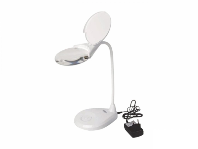 Desk Magnifier with Illumination, 1.75x Magnification, 125 mm Lens Diameter INSIZE (7517-3D)