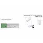 Desk Magnifier with Illumination, 1.75x Magnification, 125 mm Lens Diameter INSIZE (7517-3D)