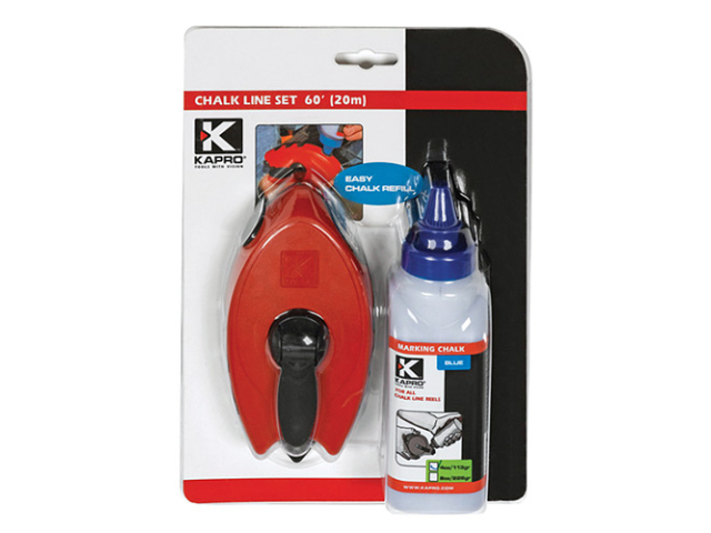 Šňůra zednická KAPRO 211, L-30 m, s navíječem Easygrip+ modrý zednický značkovací pudr (prášek)