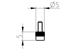 Dotek Sylvac plochý M2.5, d=5mm, karbid (905.2201)