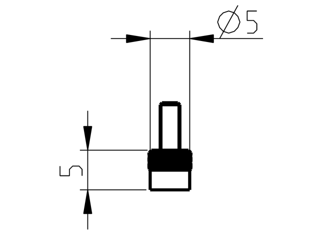 Dotek Sylvac plochý M2.5, d=5mm, karbid (905.2201)