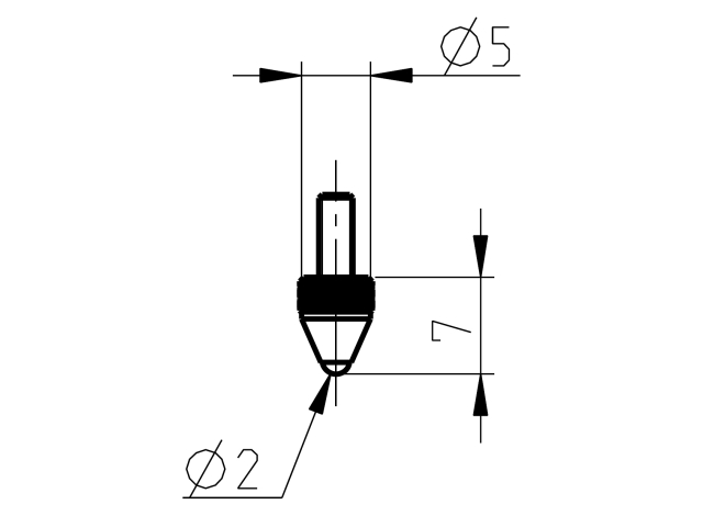 Dotek Sylvac kulový M2.5 standard d=2mm (905.2204)