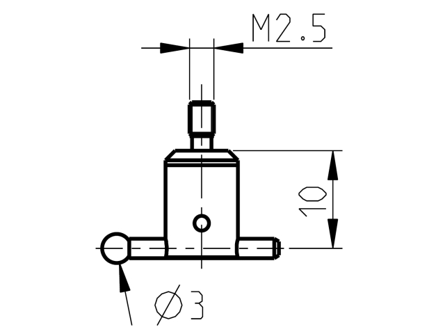 Dotek Sylvac stranový M2.5, kulový d=3mm (905.2207)