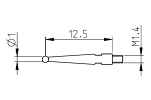 Krátká sonda 12.5mm d=1mm pro Sylvac S_Dial Test (905.2240)