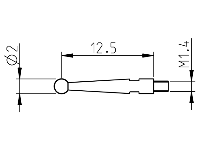 Krátká sonda 12.5mm d=2mm pro Sylvac 805-4321 (905.2241)