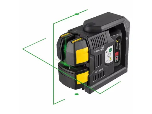 Samonivelační liniový křížový laser STABILA LAX500G 7-dílný SET 2x baterie CAS